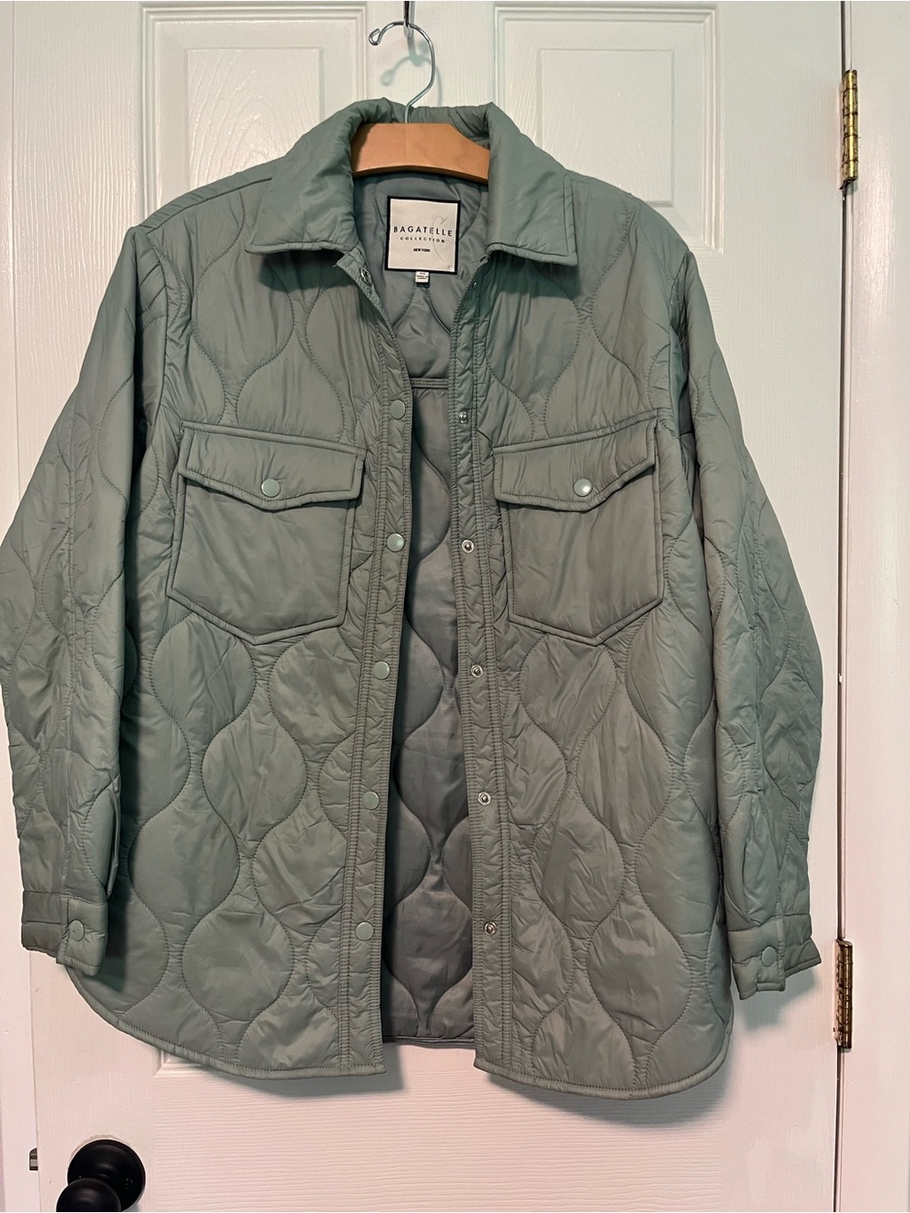 bagatelle Quilted Shacket in Sage